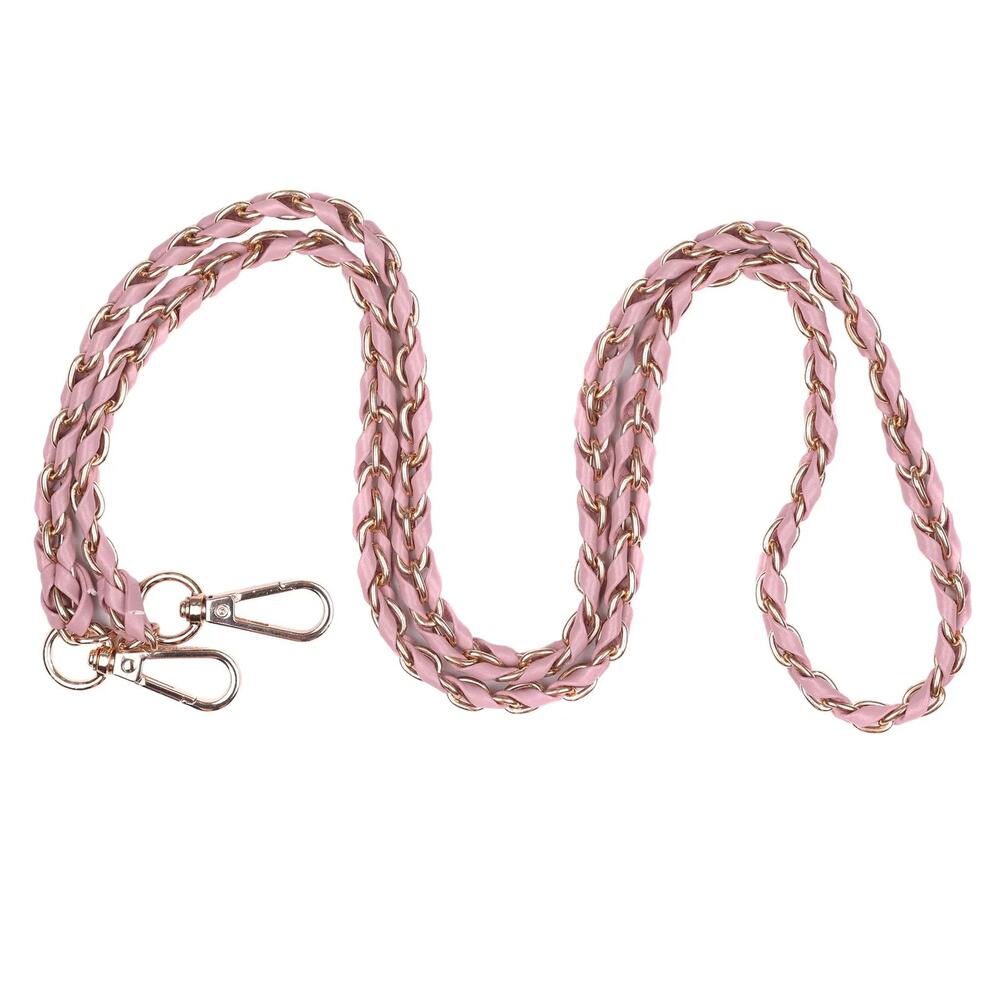 Pom Pom London Straps straps - Pink and White with Gold Hardware